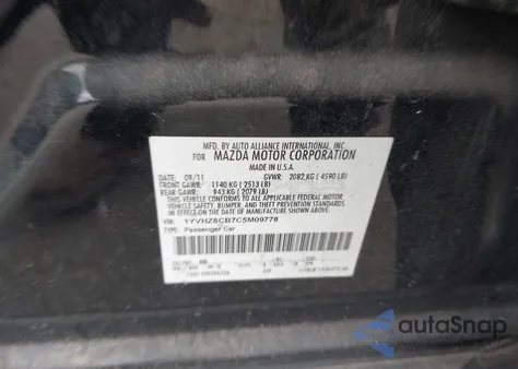 2012 Mazda Mazda6 S Grand Touring z USA, uszkodzony, nr VIN 1YVHZ8CB7C5M09778